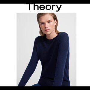 Theory navy wool long sleeve crewneck sweater Sz L